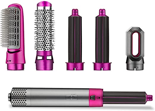 5 In 1 Electric Hair Dryer Brush | Blow Dryer Hair Comb Curling Wand Detachable Brush Kit Negative Ion Straightener Hair Curler